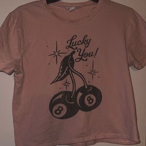 Lucky You 8 ball cherry tee